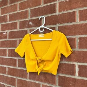 Urban Outfitters Mustard Yellow Ribbed Top
